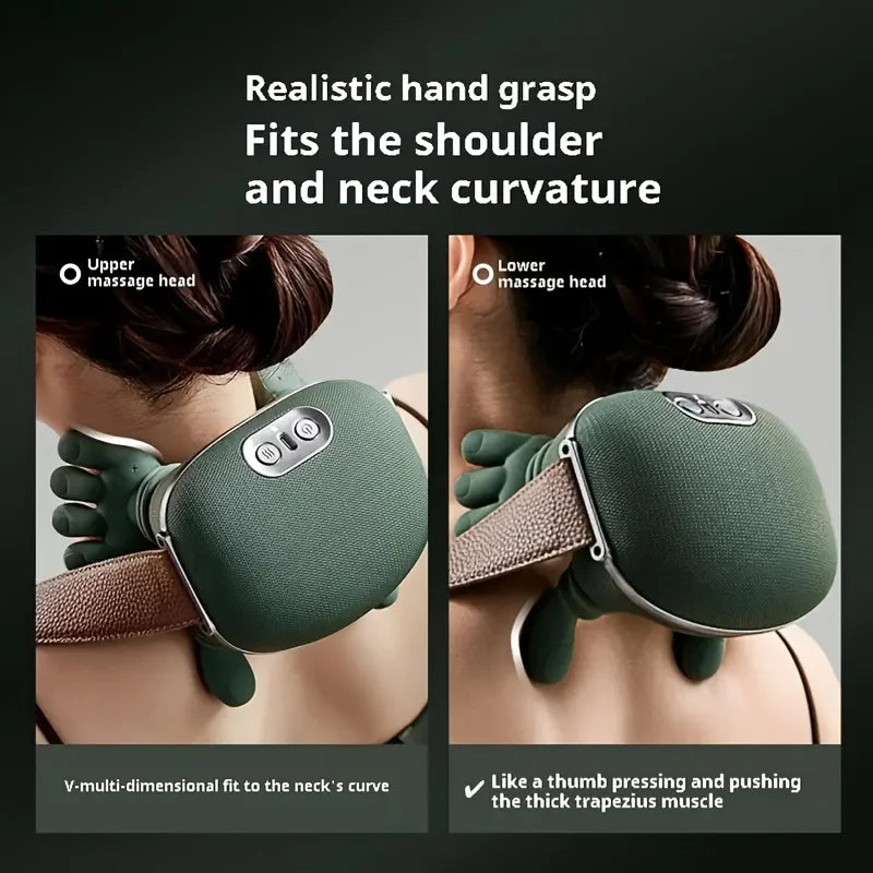 Bionic Finger Neck Shoulder Massager Wireless Neck Cervical Trapezius Kneading Massage Shawl Brushless Motor Neck Masajeador