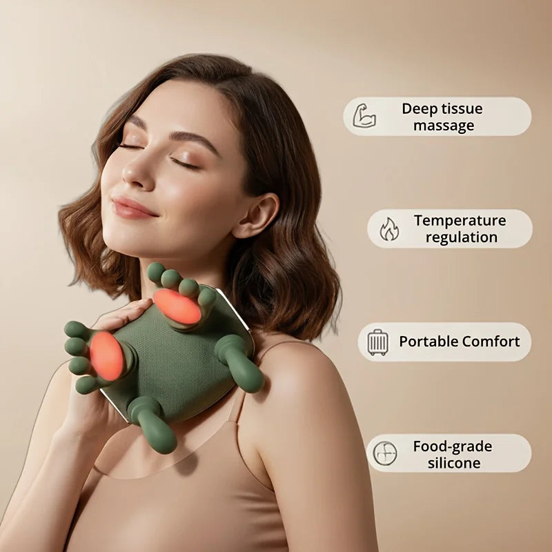 Bionic Finger Neck Shoulder Massager Wireless Neck Cervical Trapezius Kneading Massage Shawl Brushless Motor Neck Masajeador