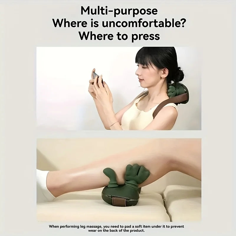 Bionic Finger Neck Shoulder Massager Wireless Neck Cervical Trapezius Kneading Massage Shawl Brushless Motor Neck Masajeador