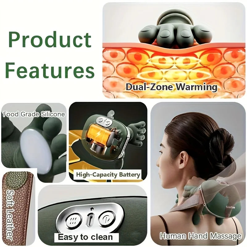 Bionic Finger Neck Shoulder Massager Wireless Neck Cervical Trapezius Kneading Massage Shawl Brushless Motor Neck Masajeador